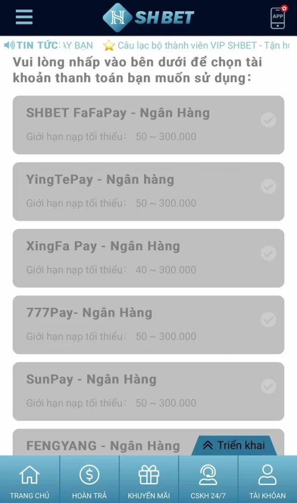 Chuyển Khoản Ngân Hàng