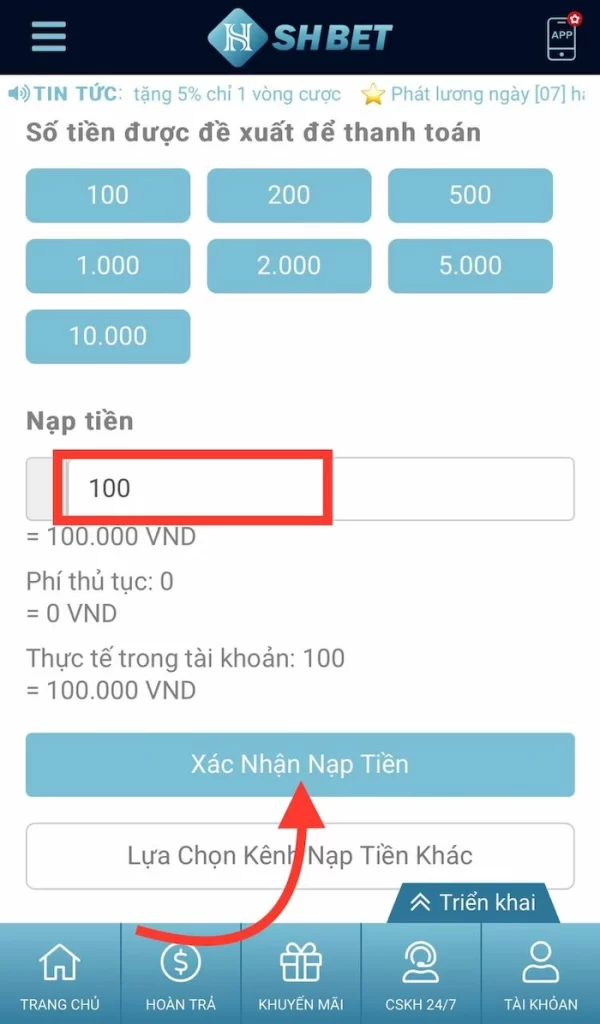 Nạp Tiền Thông Qua Momo Pay