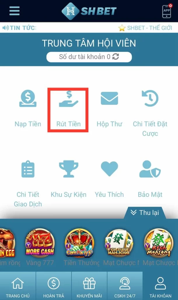Hướng Dẫn Rút Tiền SHBET Về Tài Khoản Ngân Hàng
