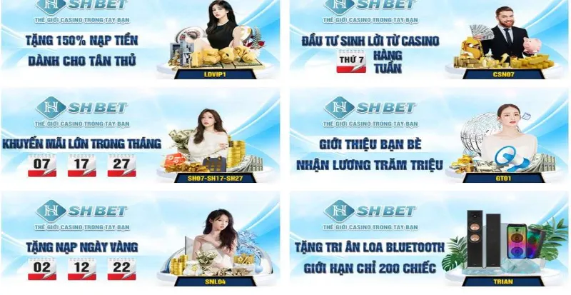 Khuyến mãi ngập tràn tại sòng bạc SHBET